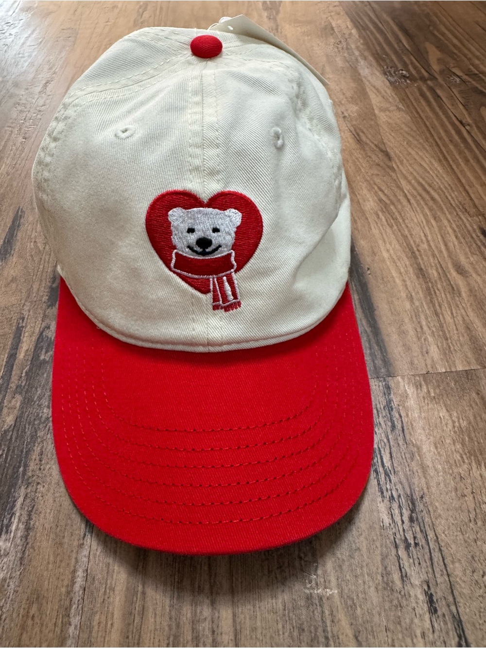 Coca Cola White and Red Teddy Heart Baseball Cap